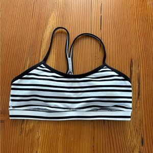 lululemon athletica Black and White Striped Bra